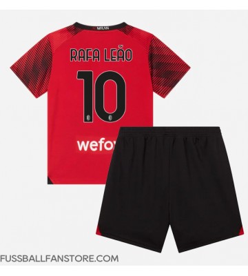 AC Milan Rafael Leao #10 Replik Heimtrikot Kinder 2023-24 Kurzarm (+ Kurze Hosen)